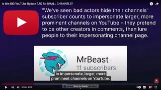 ഈ യൂട്യൂബ് update ചെറിയ channels ഇന് പാര ആകുമോ