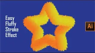 How To Create Fluffy Stroke Star Effect In Illustrator | Star Graphic | Create Hair In Illustrator