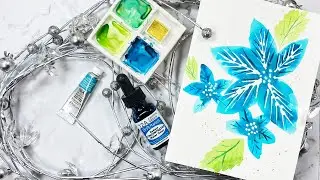 Art Exploration: Painting Whimsical Poinsettias in Turquoise