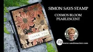 Pearlized paint on Dark Cardstock with Simon Says Stamp Cosmos Bloom