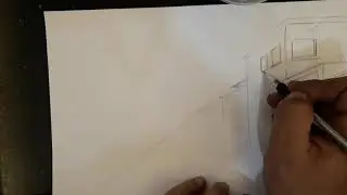 Tek Noktalı Perspektif Köy Sokağı Çizimi