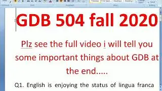 eng 504 gdb solutions Questions no. 1