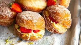 Fill Doughnuts with THICK Yogurt! Shrikhand Doughnut Recipe | Amazing Eggless Indian Fusion Dessert
