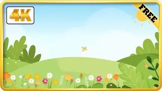 Spring cartoon background with flowers video loops