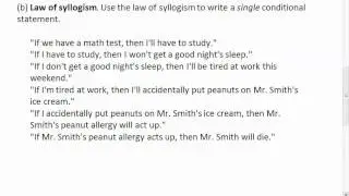 2.3 (3 of 3) Examples of Law of Detachment and Law of Syllogism