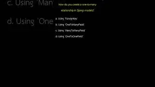 How do you create a one to many relationship in Django models