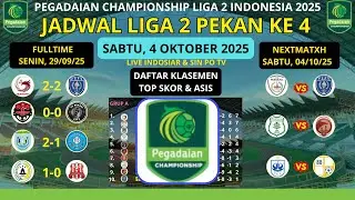 Liga 2 Week 4 Schedule Saturday, October 4, 2025 / Week 3 Results & Latest Liga 2 2025 Standings