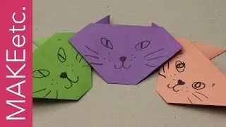 How to make an origami cat - beginner's origami project for kids