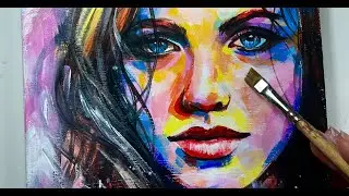 ABSTRACT COLOURS / Portrait Painting / How To Use Acrylics / Painting Technique