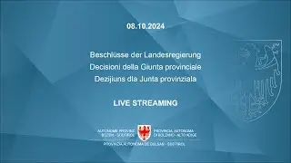 Decisioni della Giunta provinciale - 08.10.2024