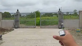 Automatic Center-opening sliding gate installed at Calatagan, Batangas