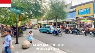 Malioboro, Shopping Street in Yogyakarta, Indonesia [4K] Suasana Jalan Malioboro di Sore Hari