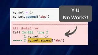 Python Set: Append Element - Syntax Errors?