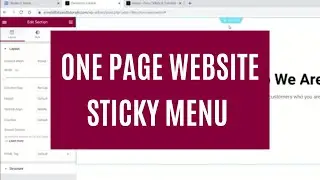 How To Make A Free Sticky Menu | One Page Elementor Website