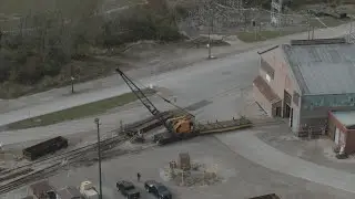 Industrial Rails: Shelby AcrelorMittal railcrane PRLX 3604 switcher Carey Quarry Omnisource scrap