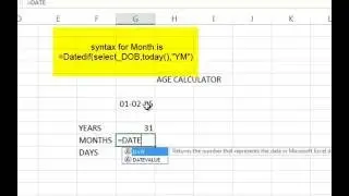 How to Calculate Age in Ms Excel 2016