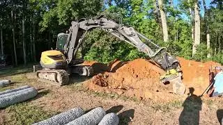 Installing The Entire Septic System For The Cabin In 3 Hours!