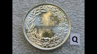 Switzerland UNC-BU. 2 Francs 1964 - MIRROR