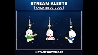 Pochacco Dog Animated Stream Alerts | Streamlabs & OBS Overlays