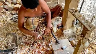 Fastest Boy Making Wooden Toy Bowl | Wood Carving Art