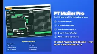 Best Bulk Email Sender Software | PT Mailer Pro Send Bulk Email Using SMTP Rotation & Gmail API