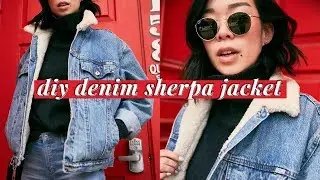 DIY Denim Sherpa Jacket 🐑💕 | WITHWENDY