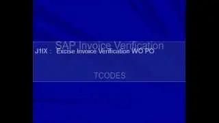 SAP Invoice Verification Transaction codes ( Tcodes ) - Training Tutorial