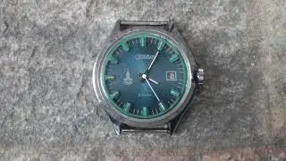 Vintage Unique Slava (Слава) 21 Jewels USSR Mechanical Wristwatch with Moscow 1980 Olympic Logo.