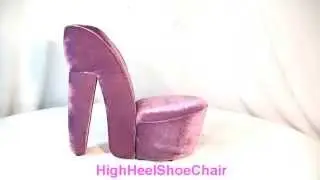 Child Size Purple Lavender High Heel Shoe Chair