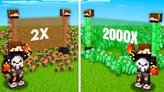 LEVEL 1 ITEM MULTIPLIER VS LEVEL 9999 IN MINECRAFT !!!