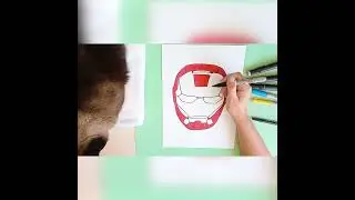 Рисуем МАСКУ ЖЕЛЕЗНОГО ЧЕЛОВЕКА | Drawing an IRON MAN MASK | #Shorts