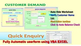 Fully Automatic UserForm using VBA EXCEL | Add customer registration and final payment