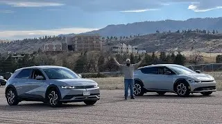 Hyundai IONIQ 5 vs Kia EV6 (AWD Trims) | DRAG RACE & Noise