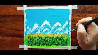 How to Paint Mountain Landscape Painting | Step by Step Acrylic Painting