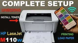 HP LaserJet M110we Setup, Unboxing, Install Ink Toner, Load Paper, Wireless Setup, Printing Review