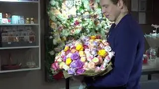 Букет из 101 розы микс 50 см (Эквадор)