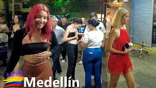 Medellín Colombia Walking Tour - LA 70 Street Nightlife Bars and Clubs 4K 🇨🇴