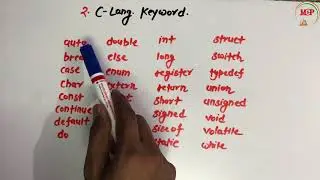 (Ep-05) C language | Keywords in C Language | 32 Keywords with Explanation.