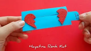 Babalar Günü Kalpli Kart Yapımı ❤Çek ve Gör ❤İçinde Sürpriz Var ❤❤❤