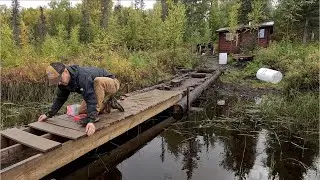 A Day in the Life in Remote Alaska: Finishing Dock Walkway, Excavating Under the Cabin, Pike Fishing