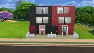 The Sims 4:Red And Black Residential:Speed Build