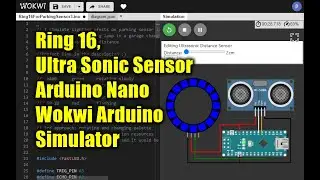 Ultrasonic Sensor on Wokwi Arduino simulator - Parking sensor, Arduino Nano - HC-SR04 online