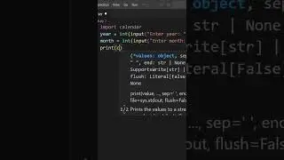 display calendar in python #shorts #python