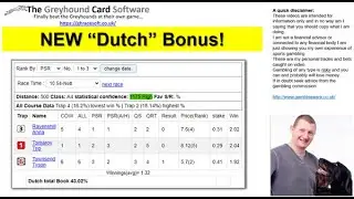 Greyhound Card Software new "Dutch" bonus
