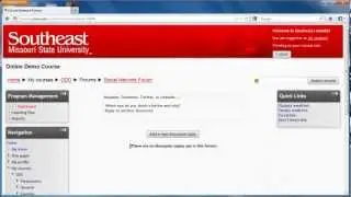Moodle Demo Course - Navigating Forums