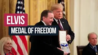 Elvis Presley receives the Medal of Freedom from Donald Trump