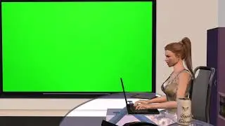 Big green screen TV with Animated Lady | Best green screen effected video | GSEbackground.