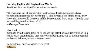 Learning English with Inspirational Words