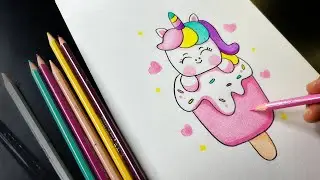 Drawing for Kids and Beginners - Unicorn Ice-cream