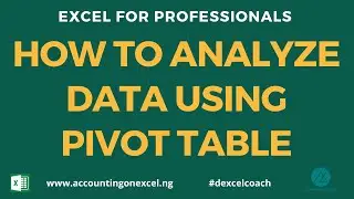 👉HOW TO ANALYZE DATA USING PIVOT TABLE IN EXCEL